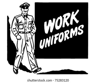 Work Uniforms - Retro Ad Art Banner