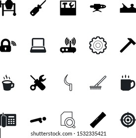 work vector icon set such as: surface, body, maintenance, rake, drawing, container, opportunity, cog, growth, exercise, engine, paper, professional, gym, concrete-mixer, accuracy, color, push, door