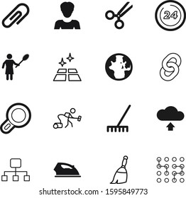 work vector icon set such as: support, world, chain, button, logistics, set, reader, attach, motherboard, avatar, hyperlink, graphic, female, paperclip, open, tailor, dirt, customer, attachment