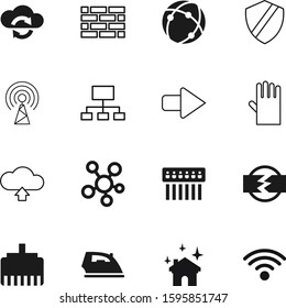 work vector icon set such as: construction, freedom, arms, shield, website, masonry, ethernet, sky, tv, gloves, structure, hub, ironing, electronic, rj45, stone, instrument, simple, cable, menu
