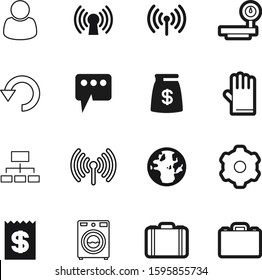 work vector icon set such as: maid, machinery, style, education, women, creative, empty, organizational, digital, sale, refresh, dollar, icons, laundry, success, social, power, graph, speech