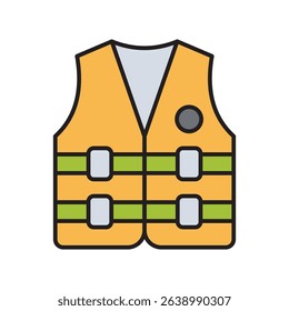 work vest icon with white background vector stock illustration