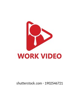 Work video play logo template design