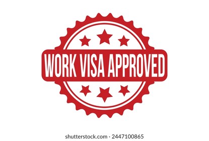 Work Visa Approved rubber grunge stamp seal vector