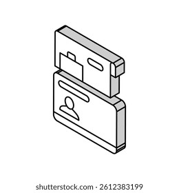 work visa isometric icon vector. work visa sign. isolated symbol illustration