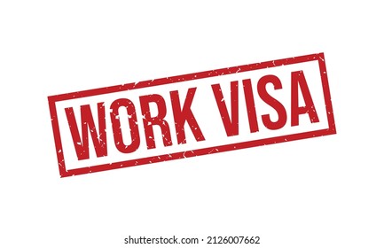 Ilustración de vectores de sellos de goma de vástago de goma de vástago de goma de vectores de goma de Visa de trabajo