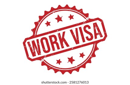 WORK VISA rubber stamp on white background. WORK VISA Stamp.