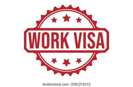 WORK VISA rubber stamp on white background. WORK VISA Stamp.