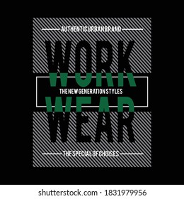 work wear design typography vector illustration for print