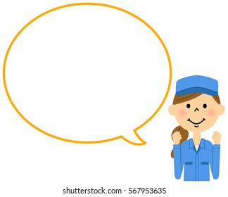 Work wear women with blank text bubble,Balloon