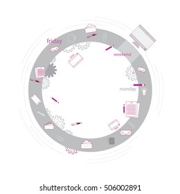 Work week. Design element.