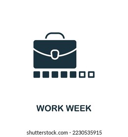 icono Semana laboral. Icono monocromo de administración de tiempo simple para plantillas, diseño web e infografías