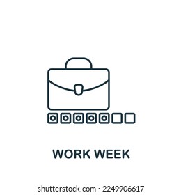 Work Week icon. Monochrome simple Time Management icon for templates, web design and infographics