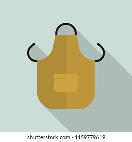 Work welder brown apron icon. Flat illustration of work welder brown apron vector icon for web design