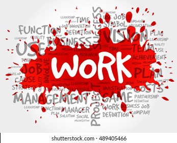 WORK word cloud collage, business concept background