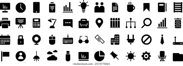 WORK WORKPLACE 48 ICON PACK BUSINESS OFFICE SIMPLE