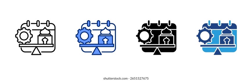 Gleichgewichtselement Arbeit und Anbetung für Design