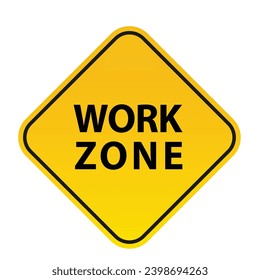 work zone sign vector illustration