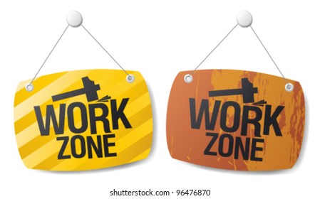 Work zone signs set.