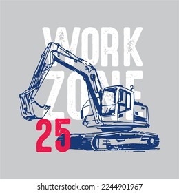 Work Zone , with typography Retro Vintage  graphic for tshirt and other print