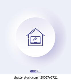 work_from_home Icon. Medicine and Healthcare vector line icons, sign and symbols in flat design medicine and health with elements for mobile concepts and web apps.