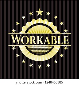 Workable golden emblem or badge