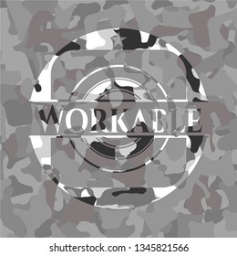 Workable grey camouflaged emblem