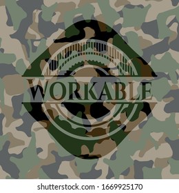 Workable On Camo Texture. Vector Illustration. Detailed.