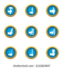 Workaday routine icons set. Flat set of 9 workaday routine vector icons for web isolated on white background