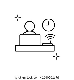 Workaholic businessman, addictions icon. Simple line, outline vector elements of addictive human for ui and ux, website or mobile application