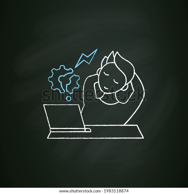 Workaholic Chalk Icon Counterproductive Behaviour Rest Stock Vector ...