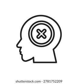 Workaholic Emptyness Outline Icon Vector Illustration