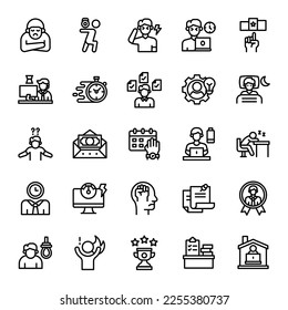 iconos de trabajo conjunto ilustración vector gráfico