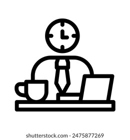 workaholic line icon illustration vector graphic. Simple element illustration vector graphic, suitable for app, websites, and presentations isolated on white background