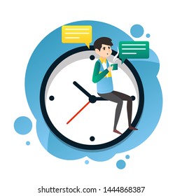 Workaholic People Vector Illustration for Web Page Design and Other Purpose