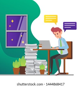 Workaholic People Vector Illustration for Web Page Design and Other Purpose