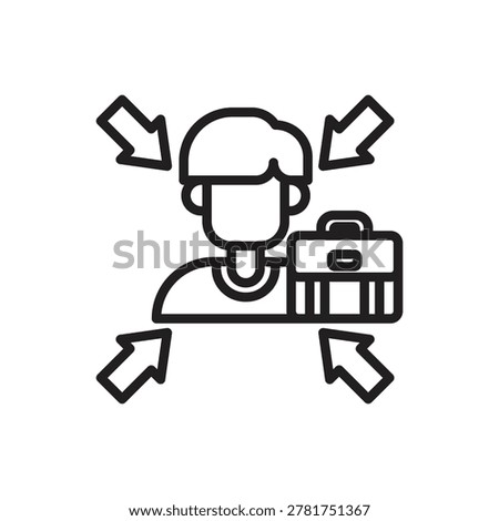 Workaholic Pressure Outline Icon Vector Illustration
