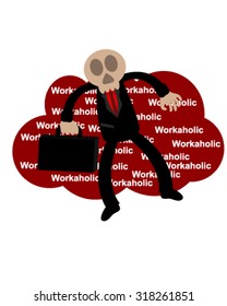 Workaholic skull face