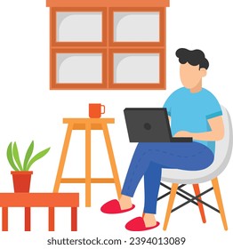 Workaholisches Vektorfarbsymbol-Design, Symbol für Verhaltensorientierung, Individuelle Identität oder Lebensstil Zeichen, nachhaltige Stockillustration, Arbeit vom Home Concept,