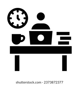 Workaholic Vector Glyph Icon For Personal And Commercial Use.
