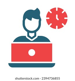 Workaholic Vector Glyph Two Color Icons For Personal And Commercial Use.
