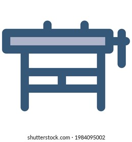 Workbench für Tischler in einem farbigen Umriss