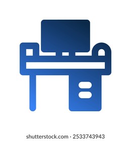 Workbench gradient fill icons. office symbols and furniture that are suitable for beautifying graphic and digital designs.