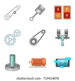 Workbench icons set. Cartoon set of 9 workbench vector icons for web isolated on white background