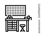 workbench tools line icon vector. workbench tools sign. isolated contour symbol black illustration