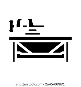 workbench vice clamp garage glyph icon vector. workbench vice clamp garage sign. isolated symbol illustration