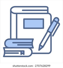 Ilustração do vetor de ícone azul da pasta de trabalho