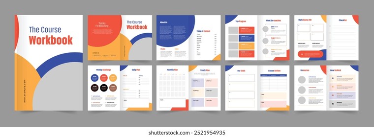 workbook design colorful workbook layout template