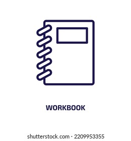 Workbook Icon From Business And Analytics Collection. Thin Linear Workbook, Paper, Diary Outline Icon Isolated On White Background. Line Vector Workbook Sign, Symbol For Web And Mobile