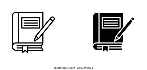 Workbook Icon set in black color for ui designs